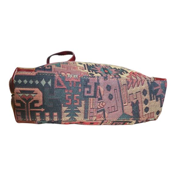 Vintage Yun Art Kilim Turkish Aztec Tapestry Top Handle Shoulder Handbag Purse - Picture 6 of 10